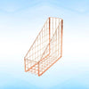 Electroplated Iron Rose Gold Book Holder Desktop Shelf File Magazine Storage