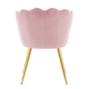 Velvet Upholstered Accent Chair Wing Back Armchair with Pilow & Metal Legs Pink