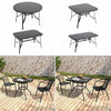 Outdoor Glass Top Garden Table Parasol Table Patio Dining Metal Frame Furnitures