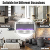 Wall Electric Fire Fireplace Sliver Glass Inset Into 12Color Flame Warmer Heater