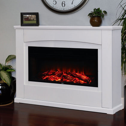 Modern Free Stand Fire Fireplace Widescreen Electric LED Fire Flame Inset Heater