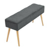 Hallway Bed End Bench Fabric Padded Seat Long Stool Dining Bench Wooden Legs