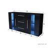 Modern Sideboard Display Cabinet Cupboard High Gloss 2 Doors 3 Drawers LED