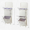 2/3Tier 38/42L Dual Compartment Kitchen Rolling Rubbish Bin Waste Recycle Basket