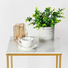 Marble Coffee Table Gold Nightstand Shelf Lamp Photo Vase Books Side Table Desk