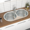 Modern Catering Kitchen Inset Sink Stainless Steel Laundry Topmount Square/Round