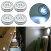4pcs LED Touch Push Button Light Self-Stick on Battery Powered Cabinet Spot Lamp