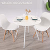 31 Inch Round Dining Table Mid-century Side Tables Desk w/Wood Top for Home/Cafe