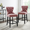 Upholstered Tufted Dining Chair Hourglass/Rolled Backrest Kitchen Side Chairs