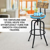2PCS Bar Stool Industrial Pub Chair Height Adjustable Swivel Kitchen Stool