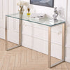 Modern Glass Slim Corner Side Console Table for Living Room Kitchen Narrow Space