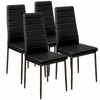 Modern Set of 4 Faux Leather Dining Chair Padded Seat Kitchen Dinning Room Black