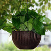 Self-watering Hanging Flower Pot Resin Plaited Hanging Basket Garden Decor