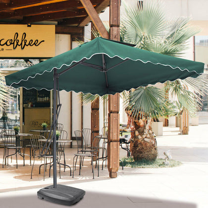 Outdoor Parasol Cantilever Umbrella Sun Shade Canopy Garden Base 2Tire Aire Vent