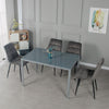 Glass Dining Table and 2 / 4 Grey Chairs Optional Lounge Office Home Furniture