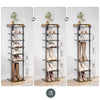 7 Tier Shoe Rack Vertical Tall Storage Shelf Unit Cabinet Organizer Rustic Brown