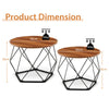 Set of 2 Coffee Table Round Accent Tea Table Circle Sofa Side Table Space-Saving