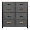 Grey Chest of Drawers 8 Fabric Drawers Bedroom Storage Cabinet Organizer Units