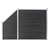 WPC Fence Set 1 + 1 Slanted 273x186 Grey O1J6