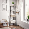 Mondeer Grey 4 Tier Corner Shelf Ladder Shelving Unit Bookshelf Storage Rack