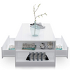 High Gloss LED Coffee Table With Storage 2 Drawers Wooden Living Room Furniture