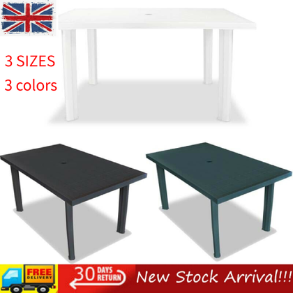 3 Sizes Outdoor Garden Table Plastic Anthracite Weather Resistant Furniture