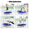 Double Foldable Jumping Fitness Kids Trampoline Rebounder w/ Adjustable Handrail