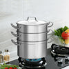 3 Tier Stainless Steel Steamer Set Kitchen Cooking Induction Steamer Pans W/ Lid