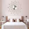 33cm Living Room Diamante Beaded Crystals Jeweled Sunburst Wall Clock Home Decor