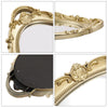 Oval Storage Tray Mirror Golden Glass Fruit Dessert Plate Makeup Jewelry Display