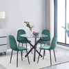 2/4/6pcs Faux Leather Velvet Fabric Dining Chairs Metal Chromed Legs Dining Room