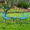 Three-Piece Rattan Garden Furniture 2 Seat Bistro Table Chair Outdoor Patio Set