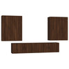 6 Piece TV Cabinet Set Brown Oak Engineered Wood S1R8