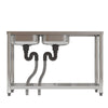 120cm Stainless Steel Commercial Kitchen Double Bowl Sink W/Shelf& Left Platform