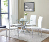 Round Tempered Glass Dining Table Morden Kitchen Table with Chromed Legs Chrome