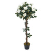 Large Artificial Blossom Rose Flower Tree Realistic Fake Plant Houseplant Decor