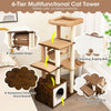 Wooden Cat Tree Multi-Layer Cat Activity Center Scratch Post Cat Condo Furniture