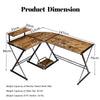 L-Shaped Corner Computer Desk PC Table Workstation W/ Monitor Stand & Host Tray