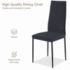 4x Black Velvet Dining Chairs with Round Tempered Glass Silver Legs Dining Table