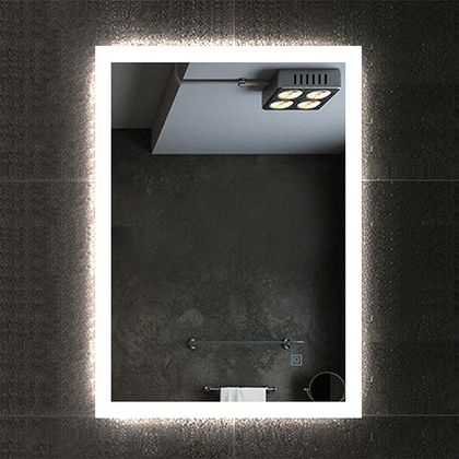 500x700mm LED Illuminated Cloakroom Mirrors Anti-fog Simple Single Touch Wall