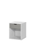 Alton Bedside Cabinet Bedroom Furniture Nightstand Table 1 Drawer White Grey