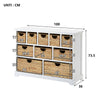 Large Chest of Drawers with Baskets Solid Wood Hallway Bedroom Living Room