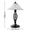 Barley Twist Table Lamp Traditional Glass Living Room 47CM Tall Light LED Bulb