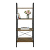 4-Tier Storage Shelves Ladder Bookshelf Industrial Bookcase Unit Living Room