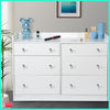 Chest of 6 Drawers High Gloss White Color Bedroom Furniture Storage Cabinet Desk