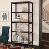 5 Tier Bookshelf Bookcase Industrial Wood Metal Storage Display Shelving Rack