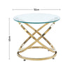 Modern Coffee Table Round Tempered Glass Top Chrome Base Sofa Side End Table