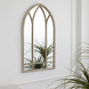 Garden Arched Mirror Gothic Rustic Wood/Metal Frame Wall Mount Outdoor Home Deco