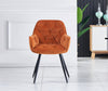 2/4PCS Dining Chairs Set Velvet Padded Seat Metal Leg Kitchen ArmChairs Office