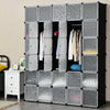 30-Cube Storage Organizer Bookcase Modular Cube Closet with Cloth Hanging Rail